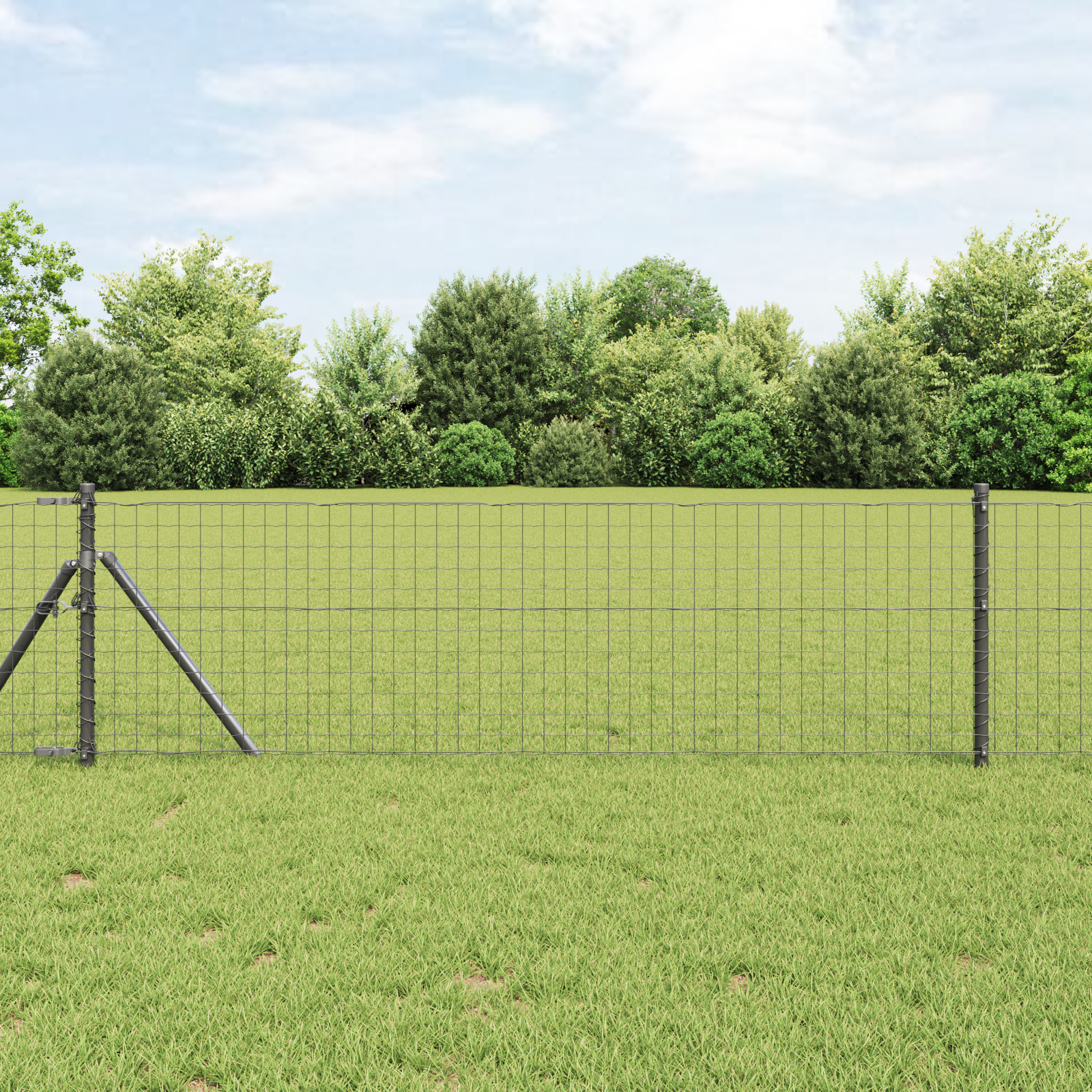 Euro-Zaun Grau 0.8x25 m Stahl