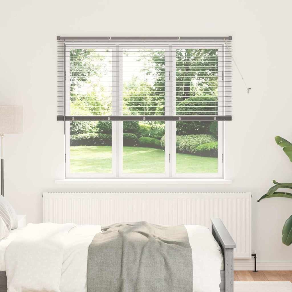 Fenster Jalousie mit Vorhängen Sonstiges Silber 160 x 175 cm Aluminium