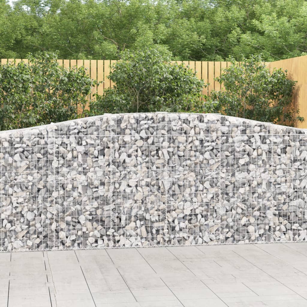 Gabionen mit Hochbogen 9 Stk. 400x50x100/120cm Verzinktes Eisen Gabionen mit Hochbogen 9 Stk. 400x50x100/120cm Verzinktes Eisen