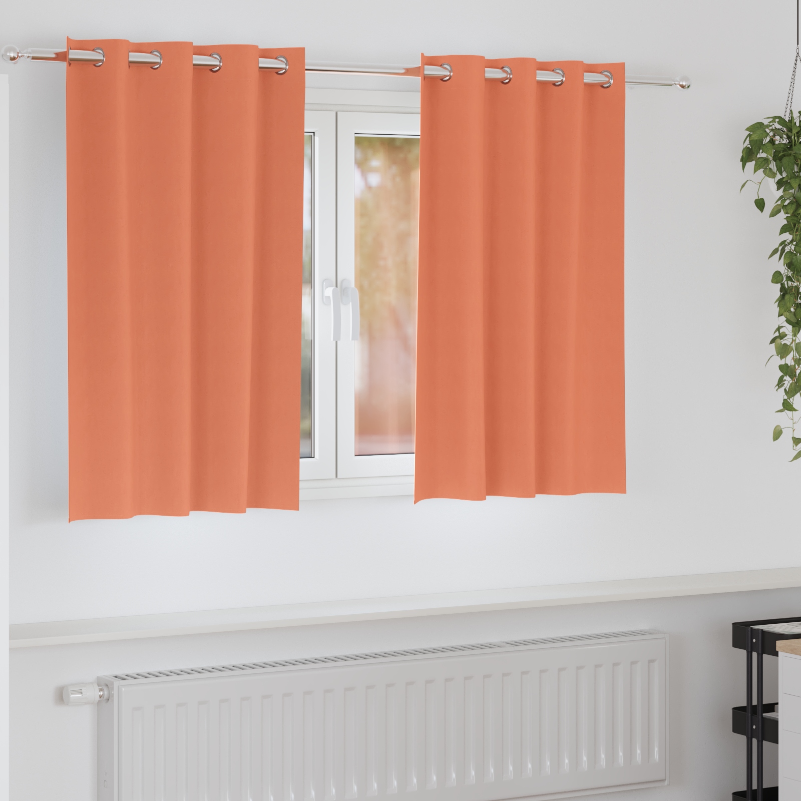 Vorhänge mit Vorhängen 2 pcs Terrakotta 140 x 140 cm Polyester