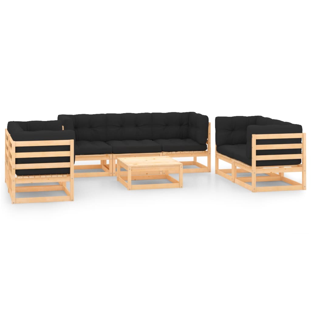 8-tlg. Garten-Lounge-Set mit Kissen Massivholz Kiefer 8-tlg. Garten-Lounge-Set mit Kissen Massivholz Kiefer