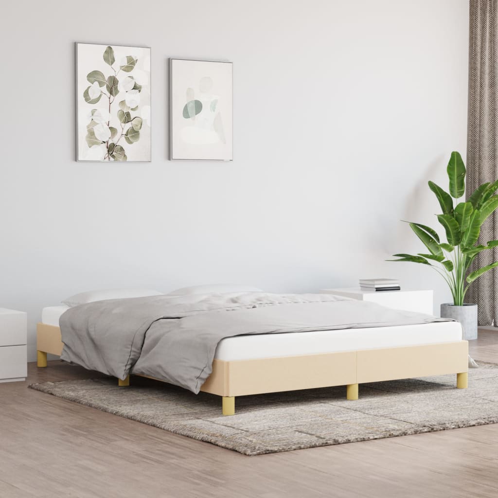 Bettgestell Creme 160x200 cm Stoff