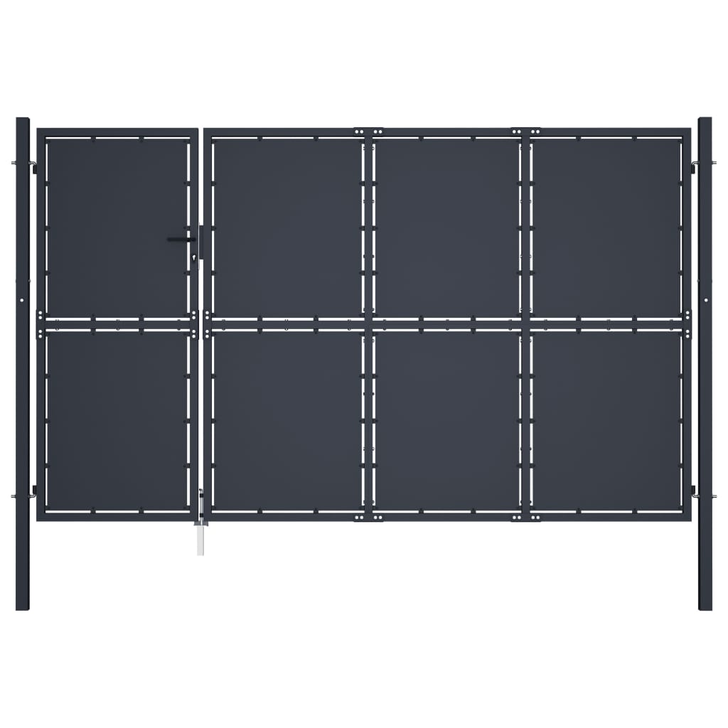 Gartentor Stahl 350 x 150 cm Anthrazit