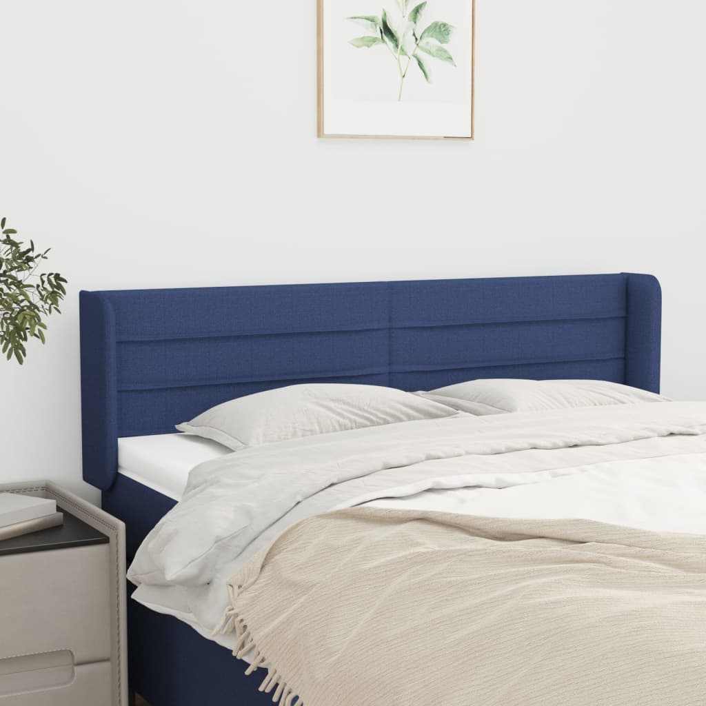 Kopfteil mit Ohren Blau 147x16x78/88 cm Stoff