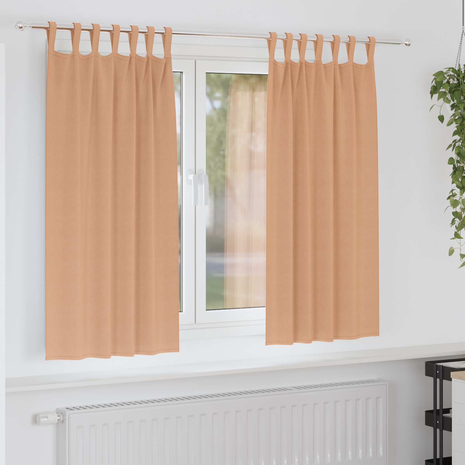Verdunkelungsvorhänge 2 pcs Hellbraun 175 x 140 cm Polyester