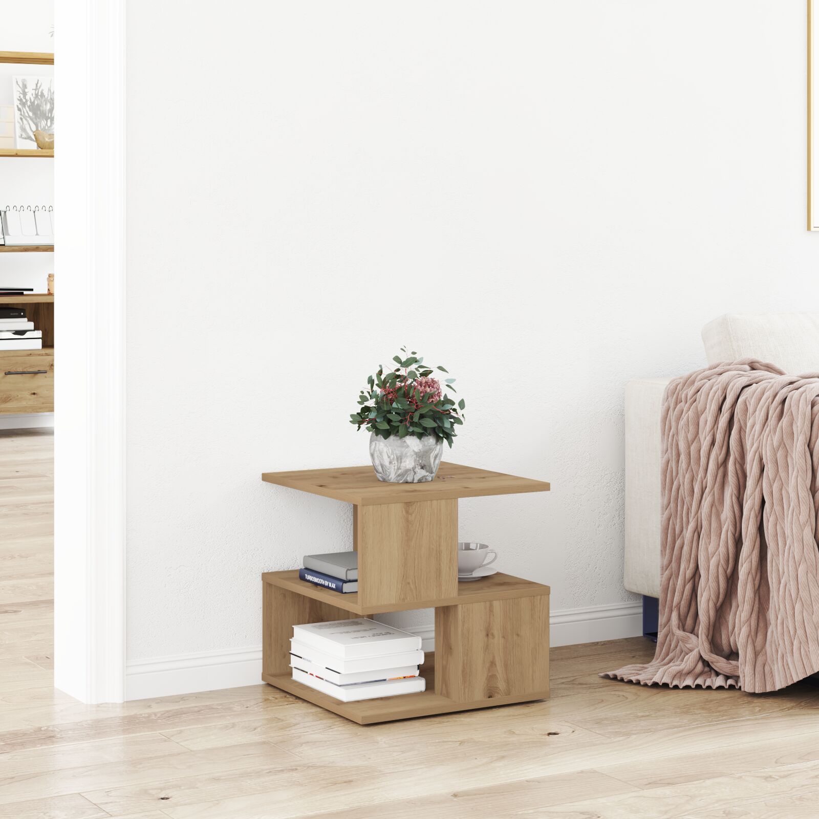 vidaXL Beistelltisch Artisan Eiche 40x40x40 cm Holzmaterial