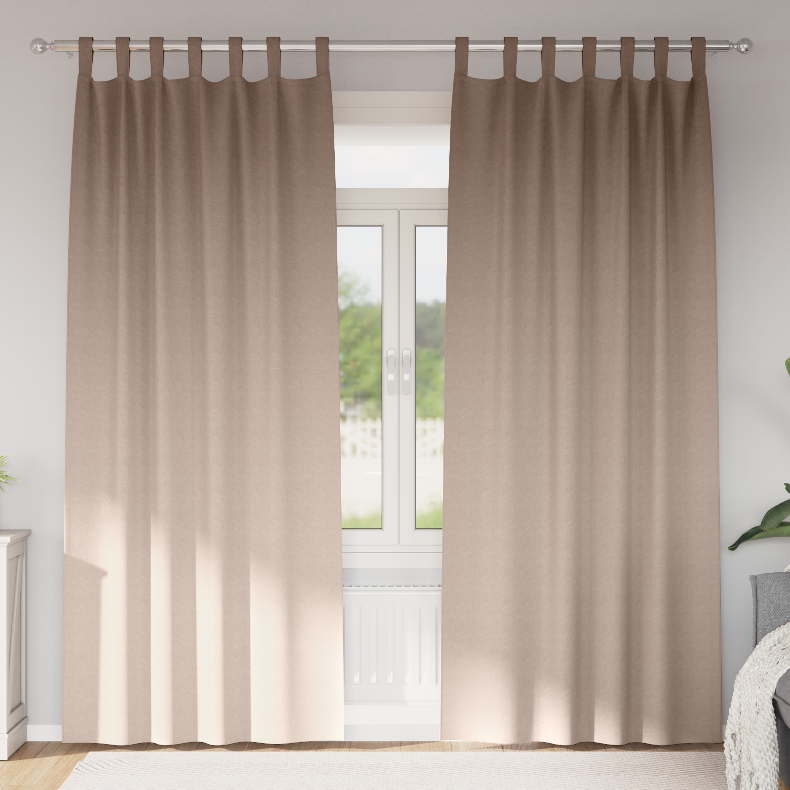 Vorhänge mit Vorhängen 2 pcs Taupe 260 x 140 cm Polyester