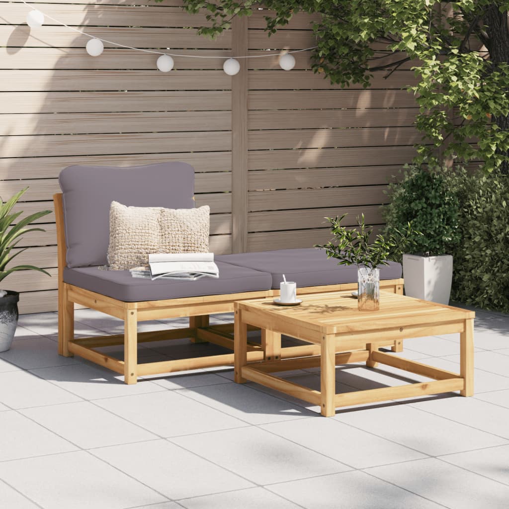 3-tlg. Garten-Lounge-Set mit Kissen Massivholz Akazie 3-tlg. Garten-Lounge-Set mit Kissen Massivholz Akazie