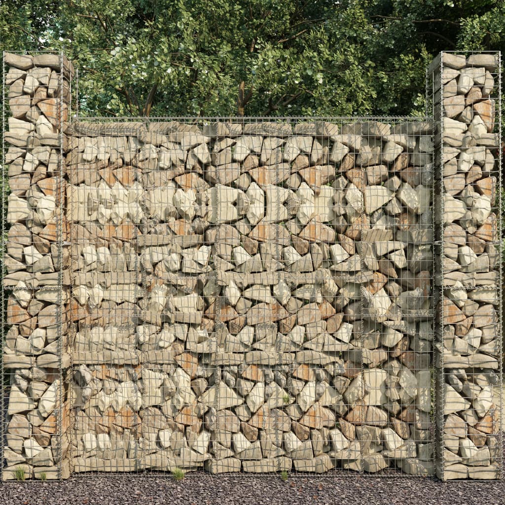 Gabionenkörbe 3 Stk. Verzinkter Stahl 25 x 25 x 197 cm Gabionenkörbe 3 Stk. Verzinkter Stahl 25 x 25 x 197 cm