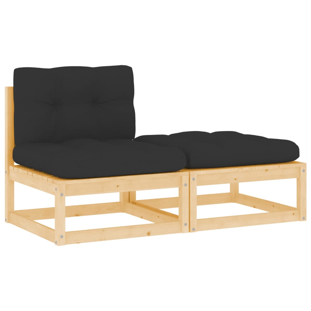 2-tlg. Garten-Lounge-Set mit Kissen Kiefer Massivholz 2-tlg. Garten-Lounge-Set mit Kissen Kiefer Massivholz