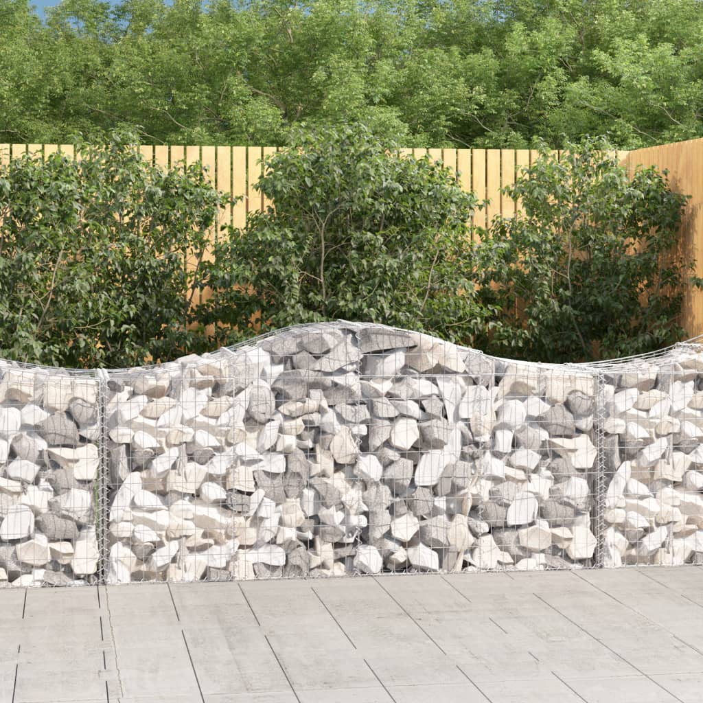 Gabionen mit Hochbogen 14 Stk. 200x50x80/100cm Verzinktes Eisen Gabionen mit Hochbogen 14 Stk. 200x50x80/100cm Verzinktes Eisen