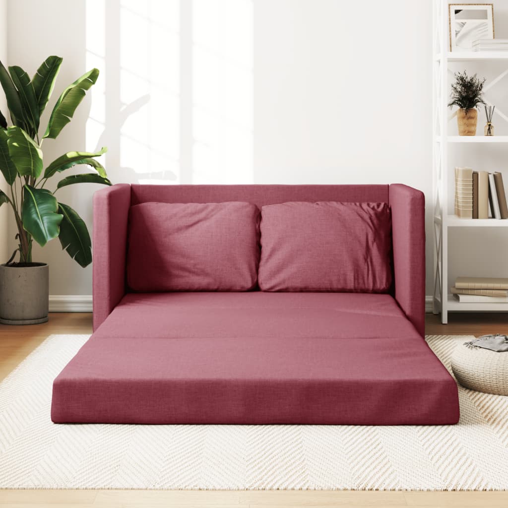 Bodensofa mit Schlaffunktion Weinrot 112x174x55 cm Stoff Bodensofa mit Schlaffunktion Weinrot 112x174x55 cm Stoff