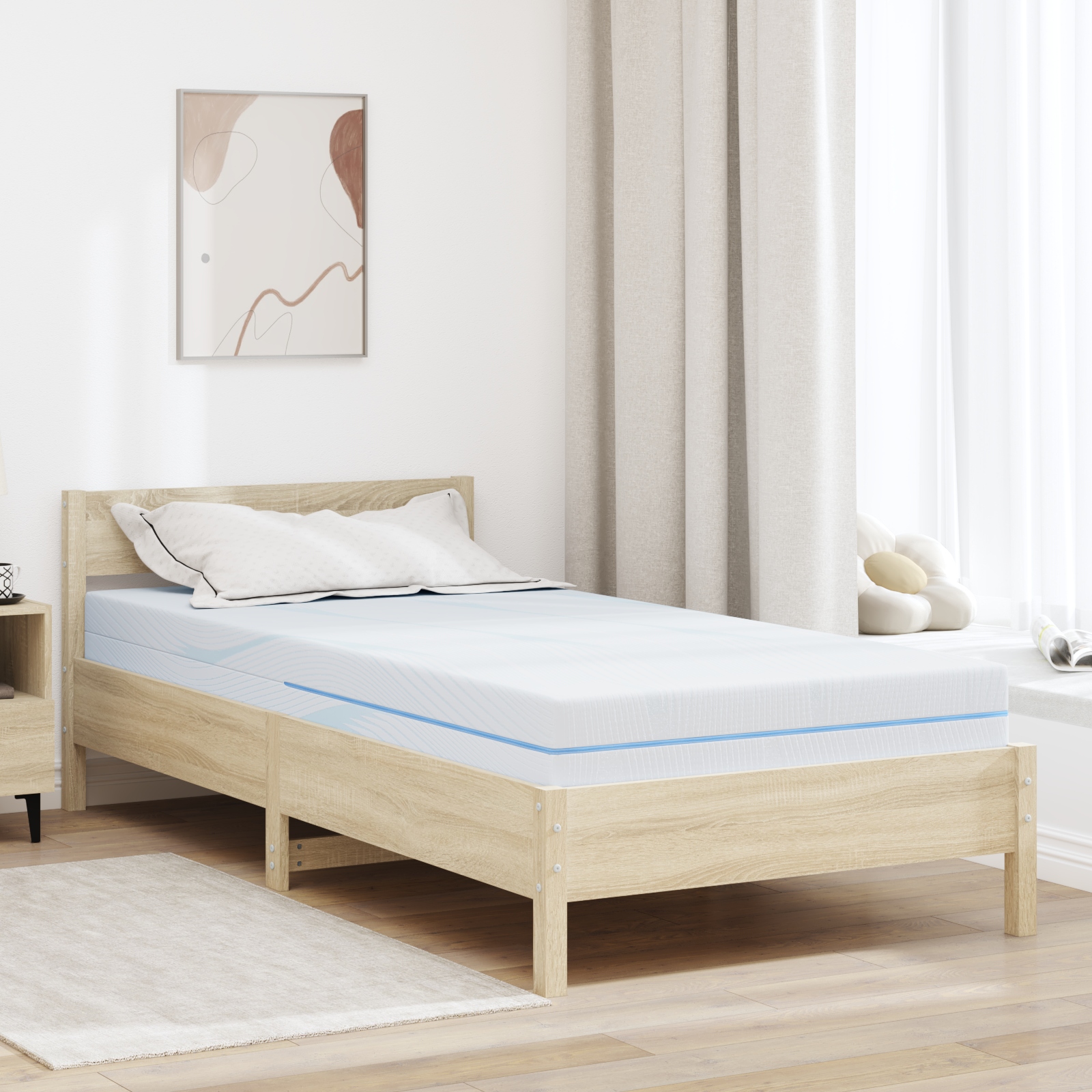 Matratzen Weiß 90 x 200 cm 100% Polyester Jacquardstoff