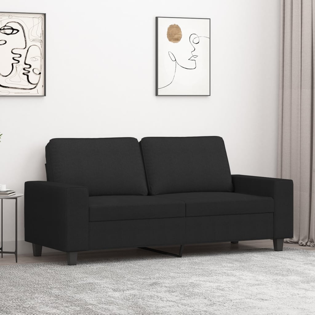 2-Sitzer-Sofa Schwarz 140 cm Stoff 2-Sitzer-Sofa Schwarz 140 cm Stoff