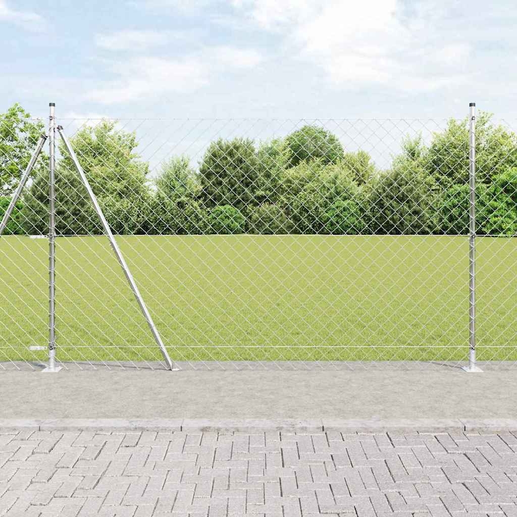 Zaunpfostenset Silber Groß Verzinkter Stahl