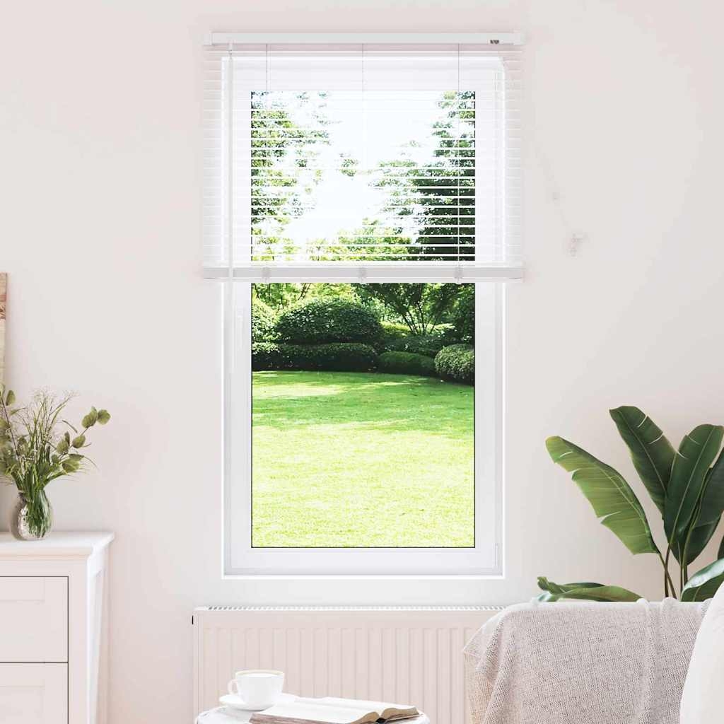 Fenster Jalousie mit Vorhängen Sonstiges Weiß 80 x 130 cm Aluminium