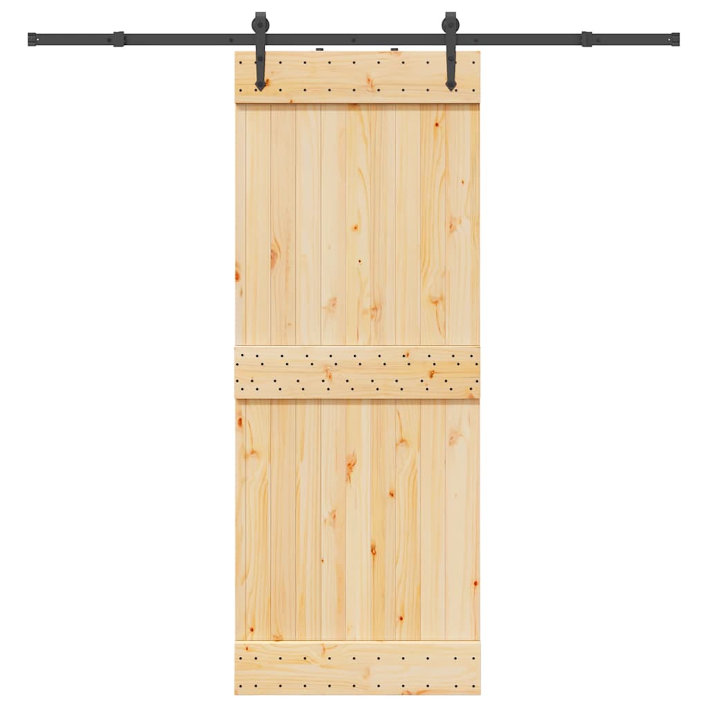 Schiebetür mit Beschlag 80x210 cm Massivholz Kiefer