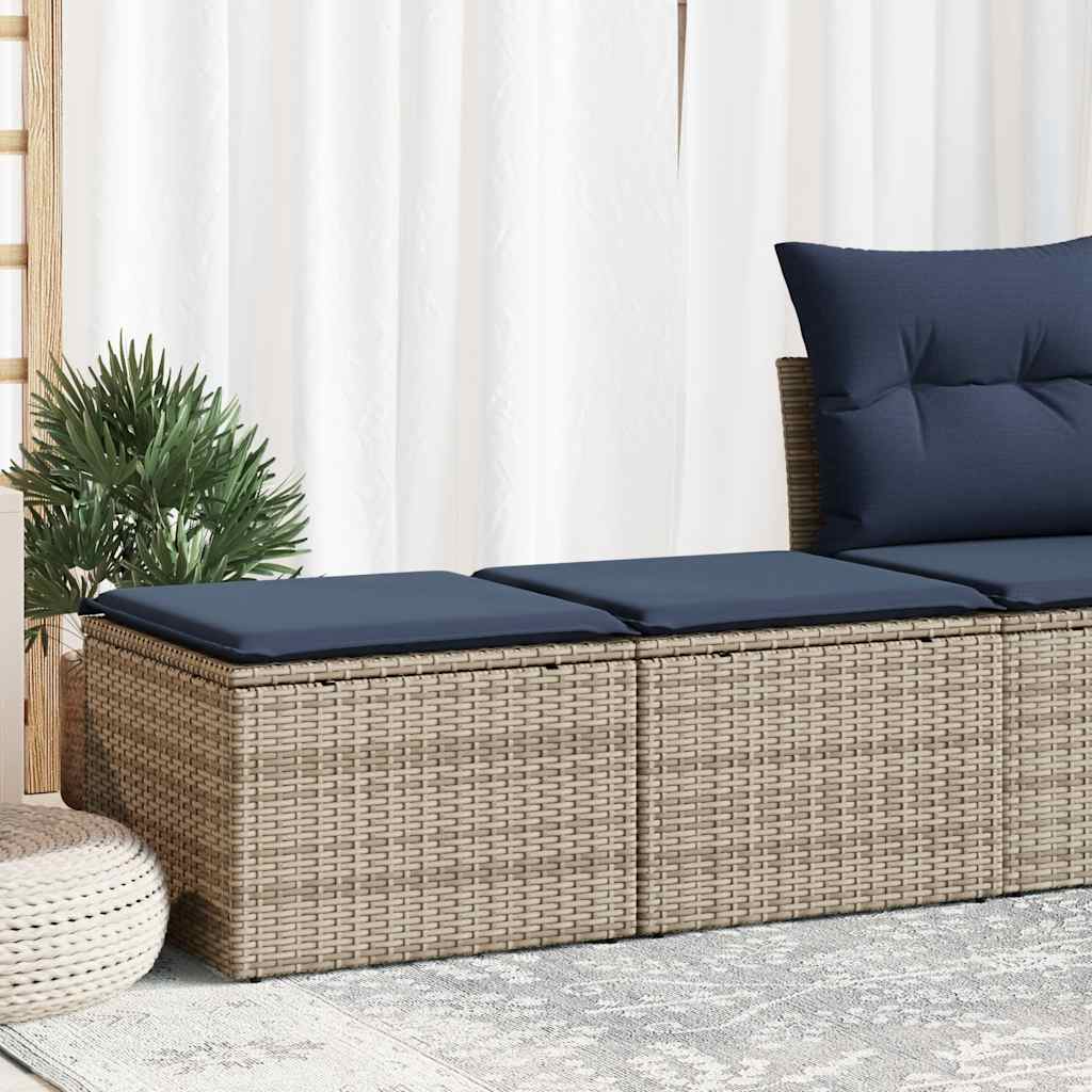 2-tlg. Garten-Sofagarnitur mit Kissen Grau Poly Rattan Akazie 2-tlg. Garten-Sofagarnitur mit Kissen Grau Poly Rattan Akazie