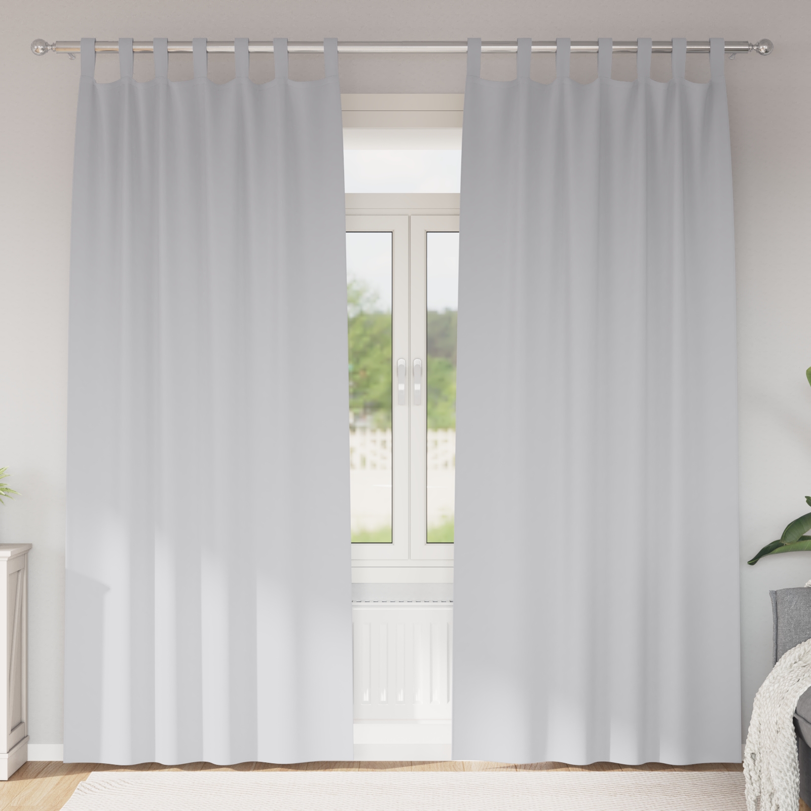 Verdunkelungsvorhänge 2 pcs Hellgrau 225 x 140 cm Polyester