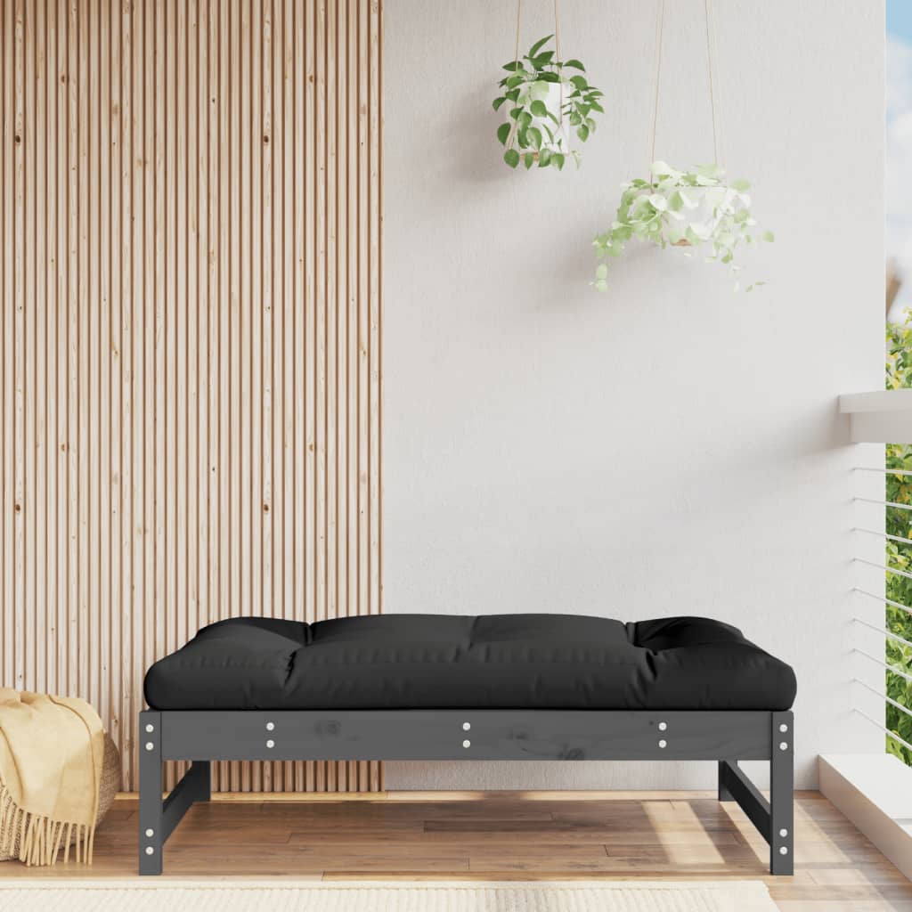 Gartenhocker Grau 120x80 cm Massivholz Kiefer Gartenhocker Grau 120x80 cm Massivholz Kiefer