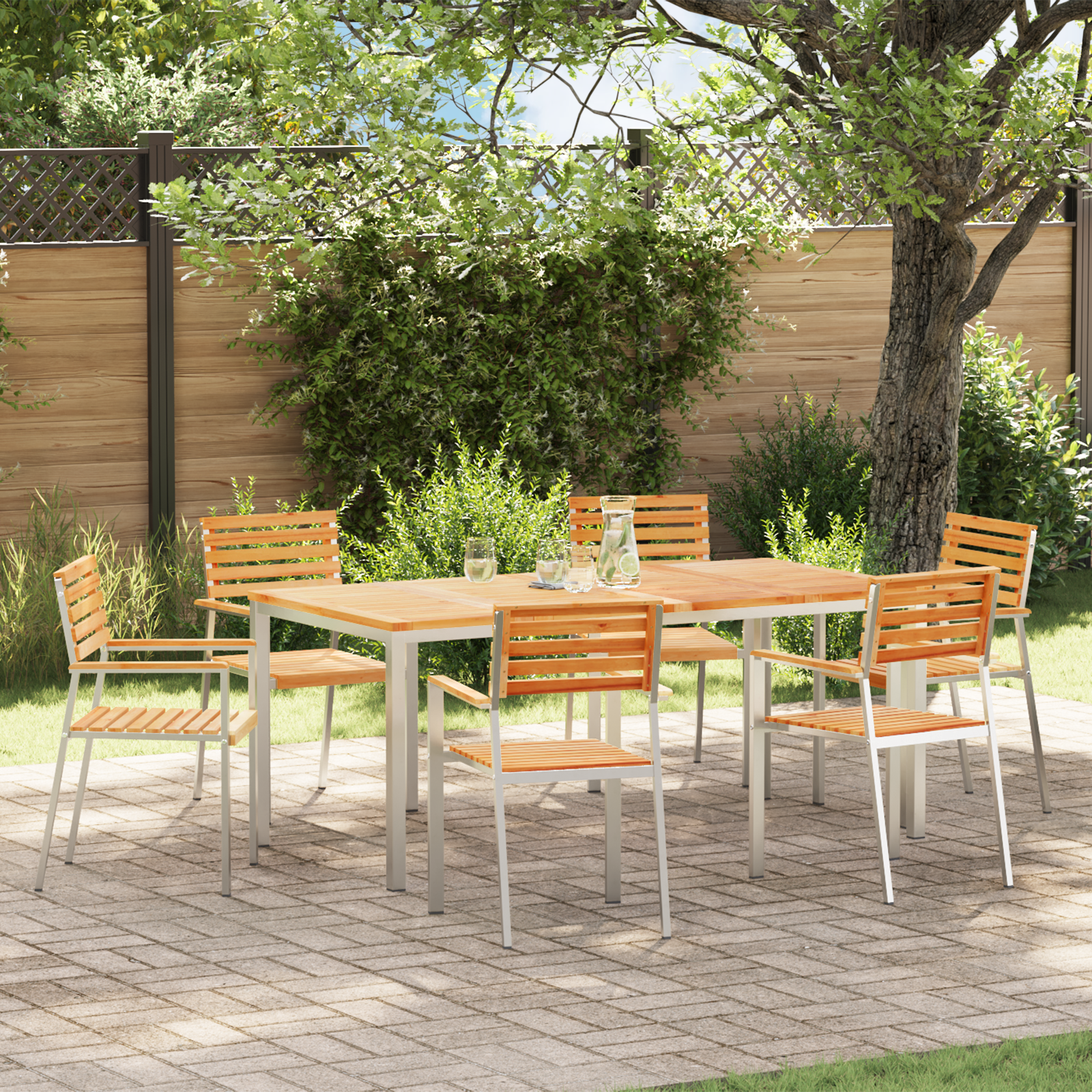 Stapelbare Gartenstühle 6 Stück 54,5x56x89 cm Massivholz Teak Stapelbare Gartenstühle 6 Stück 54,5x56x89 cm Massivholz Teak