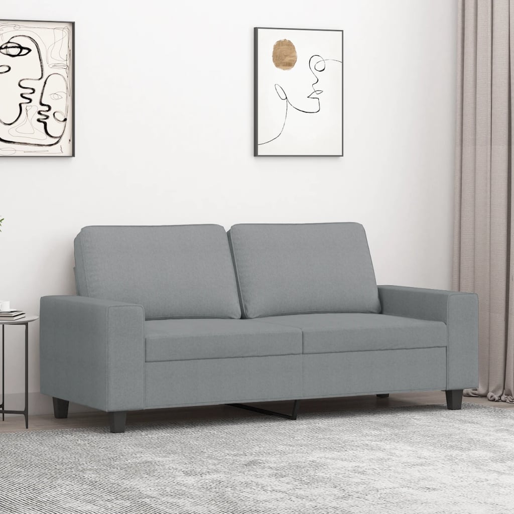 2-Sitzer-Sofa Hellgrau 140 cm Stoff 2-Sitzer-Sofa Hellgrau 140 cm Stoff
