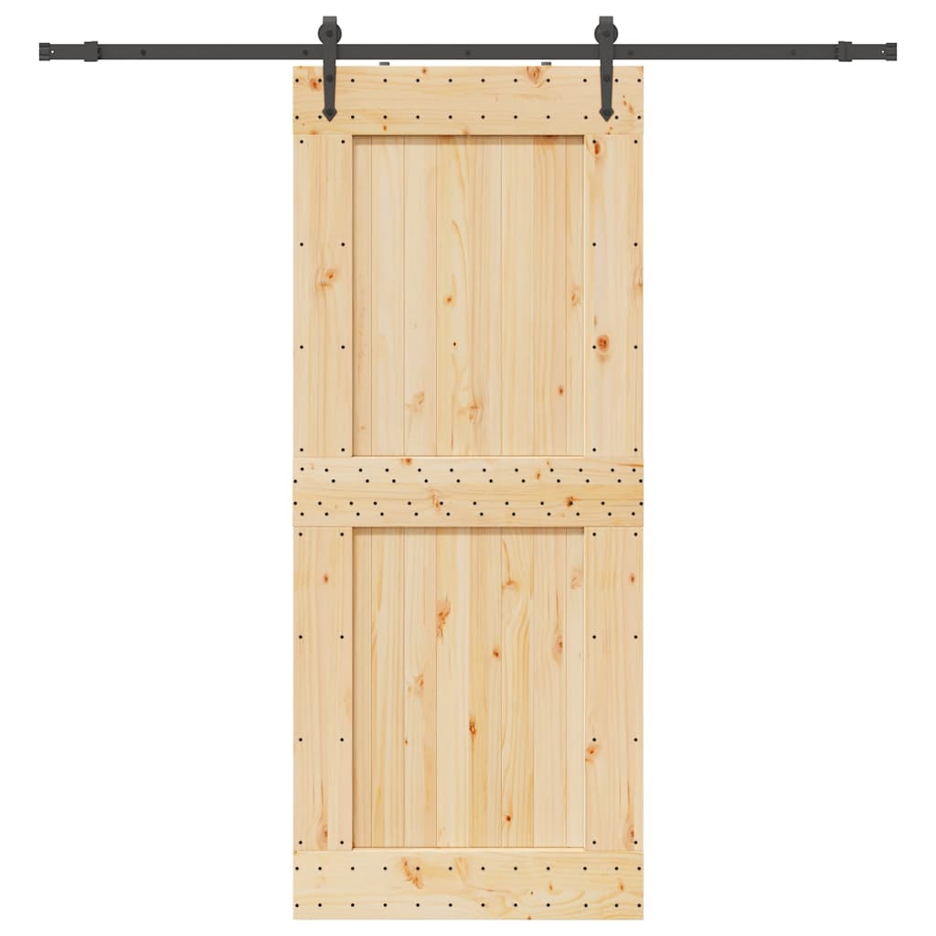 Schiebetür mit Beschlag 95x210 cm Massivholz Kiefer