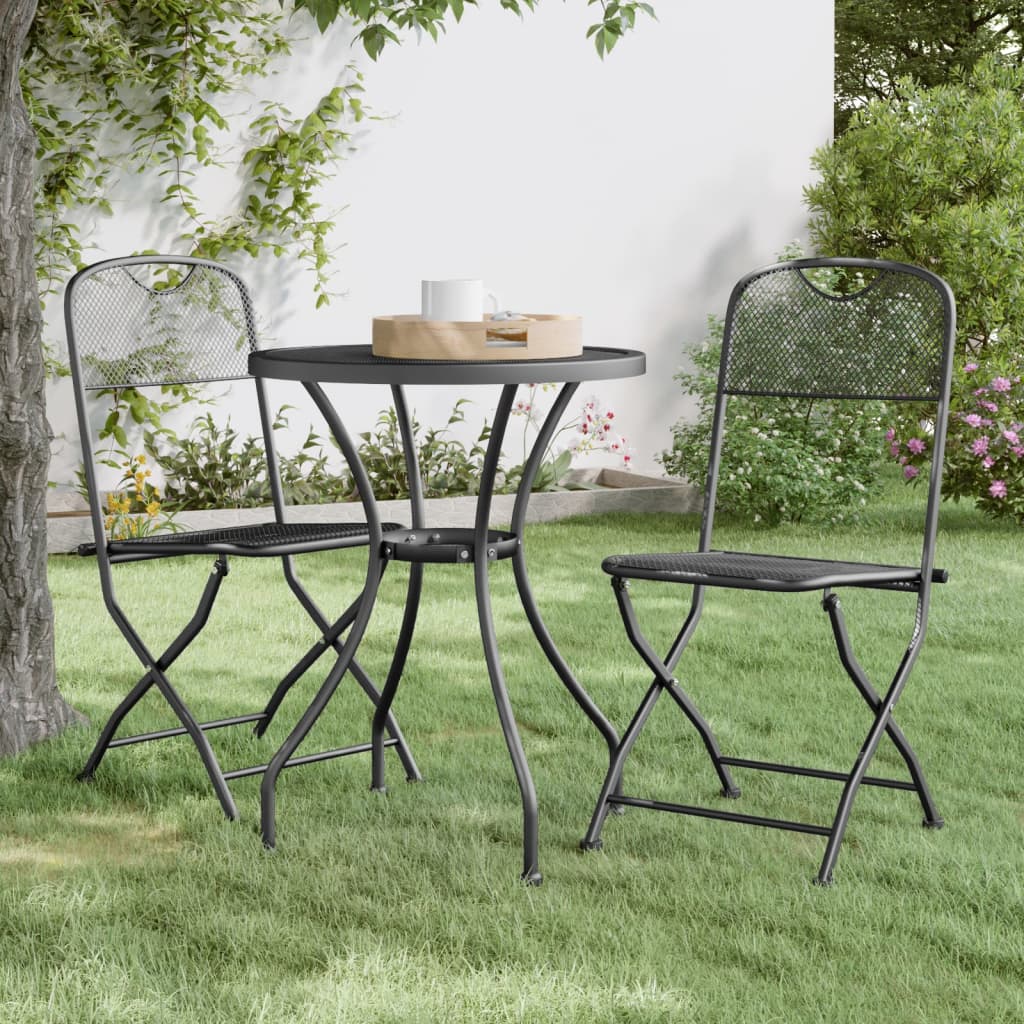 Klappbare Gartenstühle 2 Stk. Streckgitter Anthrazit Klappbare Gartenstühle 2 Stk. Streckgitter Anthrazit