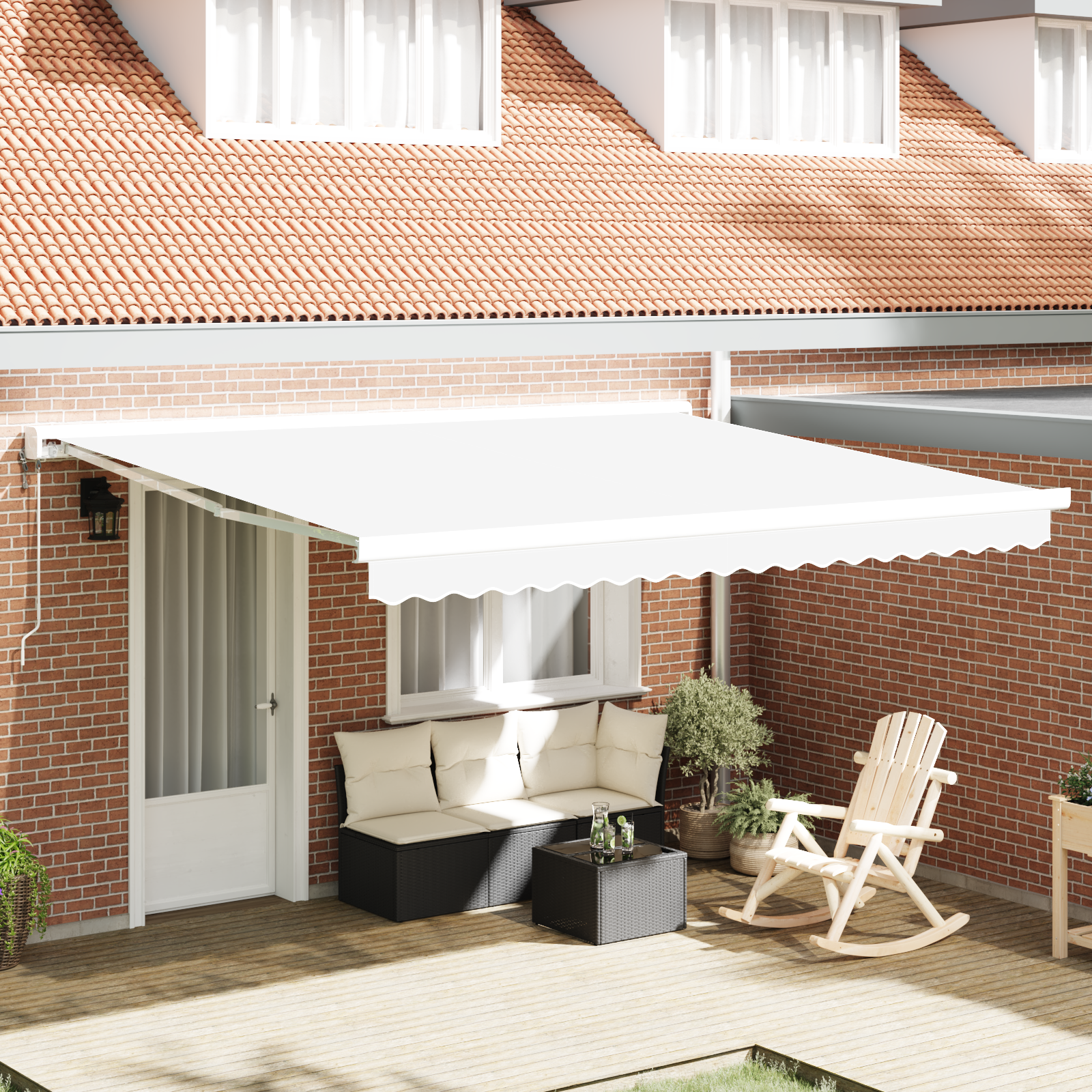 Markisen-Ersatzstoff für 4x3.5 m Rahmen Weiß