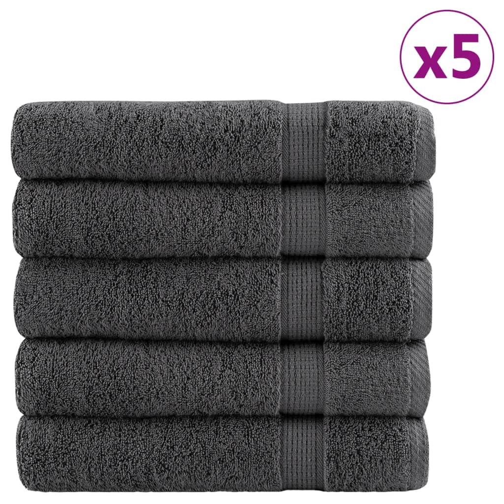Premium-Duschtücher 25 Stk. Anthrazit 70x140 600 g/m² Baumwolle