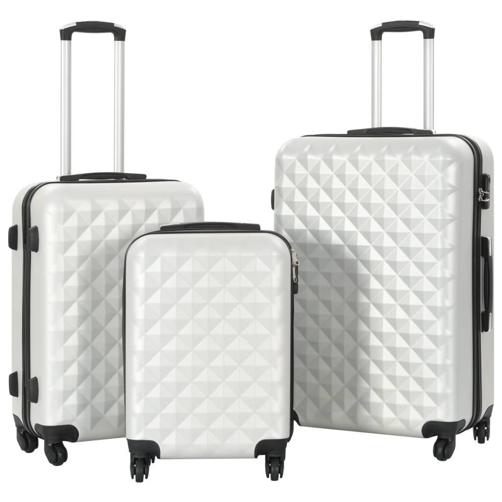 Hartschalen-Trolley-Set 3 Stk. Helles Silber ABS Hartschalen-Trolley-Set 3 Stk. Helles Silber ABS