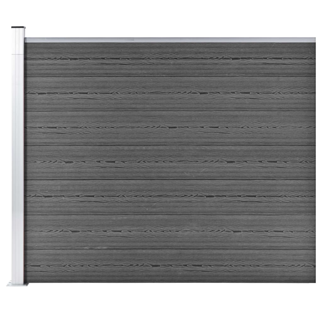 Zaunelement WPC 175x146 cm Schwarz