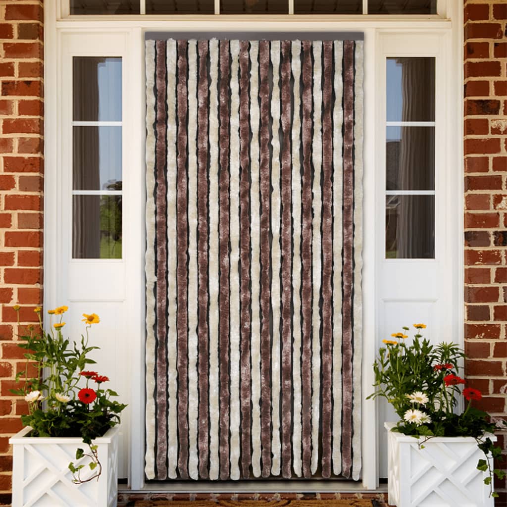 Fliegenvorhang Beige und Hellbraun 100x200 cm Chenille