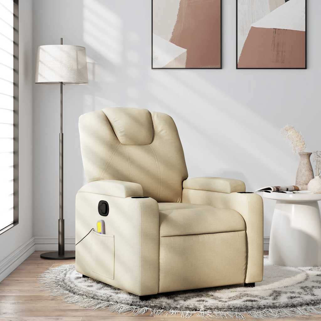 Massage-Relaxsessel Cremefarbener Stoff