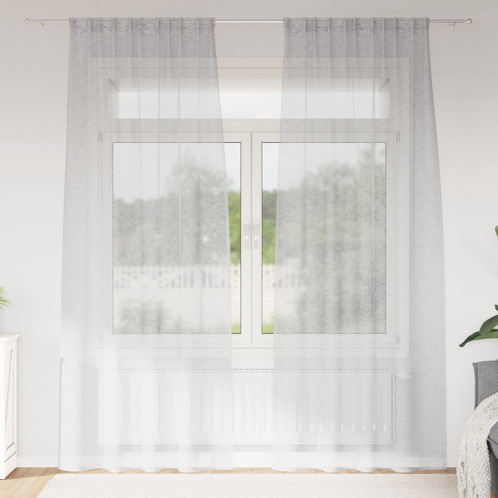 Vorhänge mit Vorhängen 2 pcs Hellgrau 140 x 260 cm Polyester