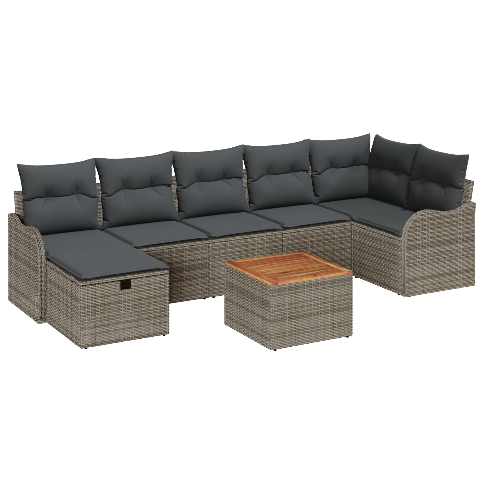 8-teiliges Garten Sofa Set mit Kissen Grau Poly-Rattan, 2-Sitzer Garten Sofa mit Kissen Grau Poly-Rattan 8-teiliges Garten Sofa Set mit Kissen Grau Poly-Rattan, 2-Sitzer Garten Sofa mit Kissen Grau Poly-Rattan