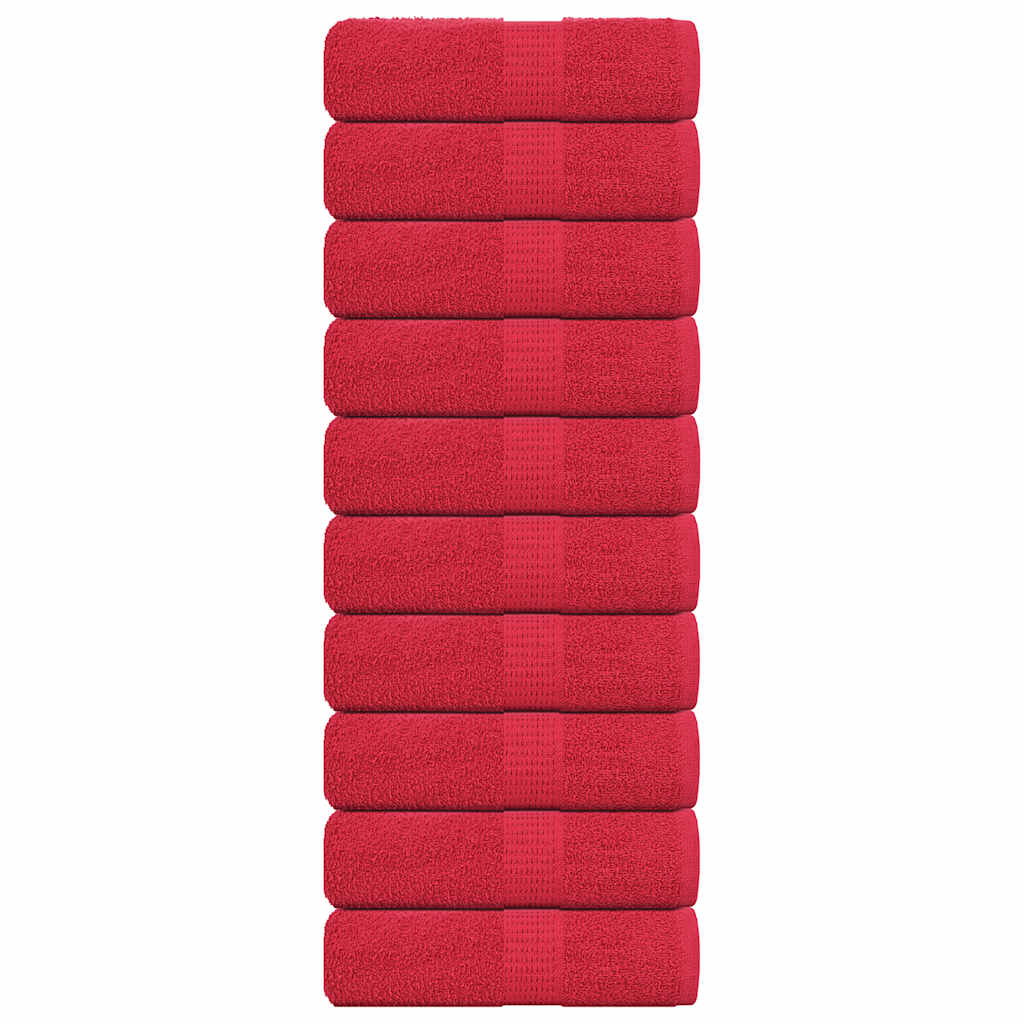 Waschhandtücher 10 Stück FROGN Rot 30x30 cm 100% Baumwolle