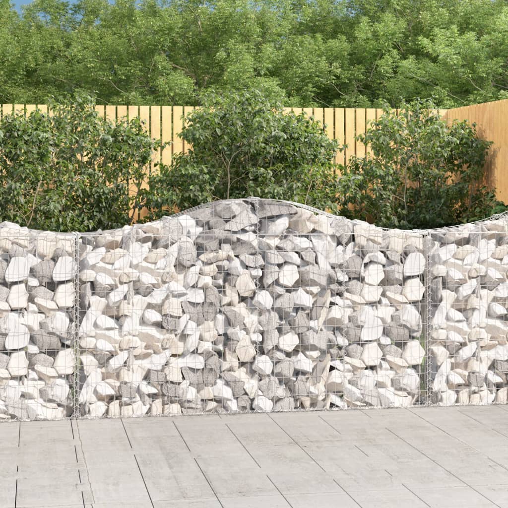 Gabionen mit Hochbogen 3 Stk. 200x30x100/120cm Verzinktes Eisen Gabionen mit Hochbogen 3 Stk. 200x30x100/120cm Verzinktes Eisen