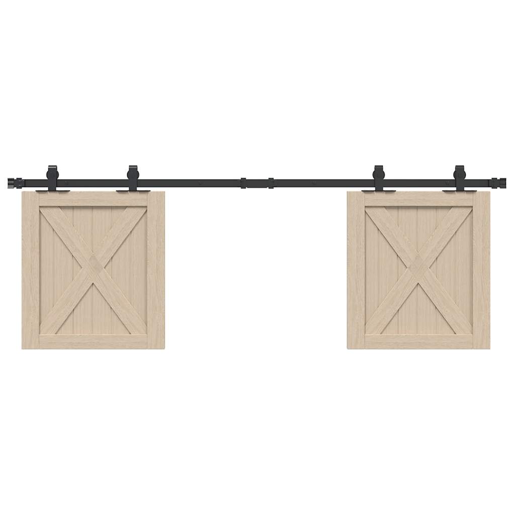 Schiebetürbeschlag Set für Schranktüren 152,5 cm Karbonstahl