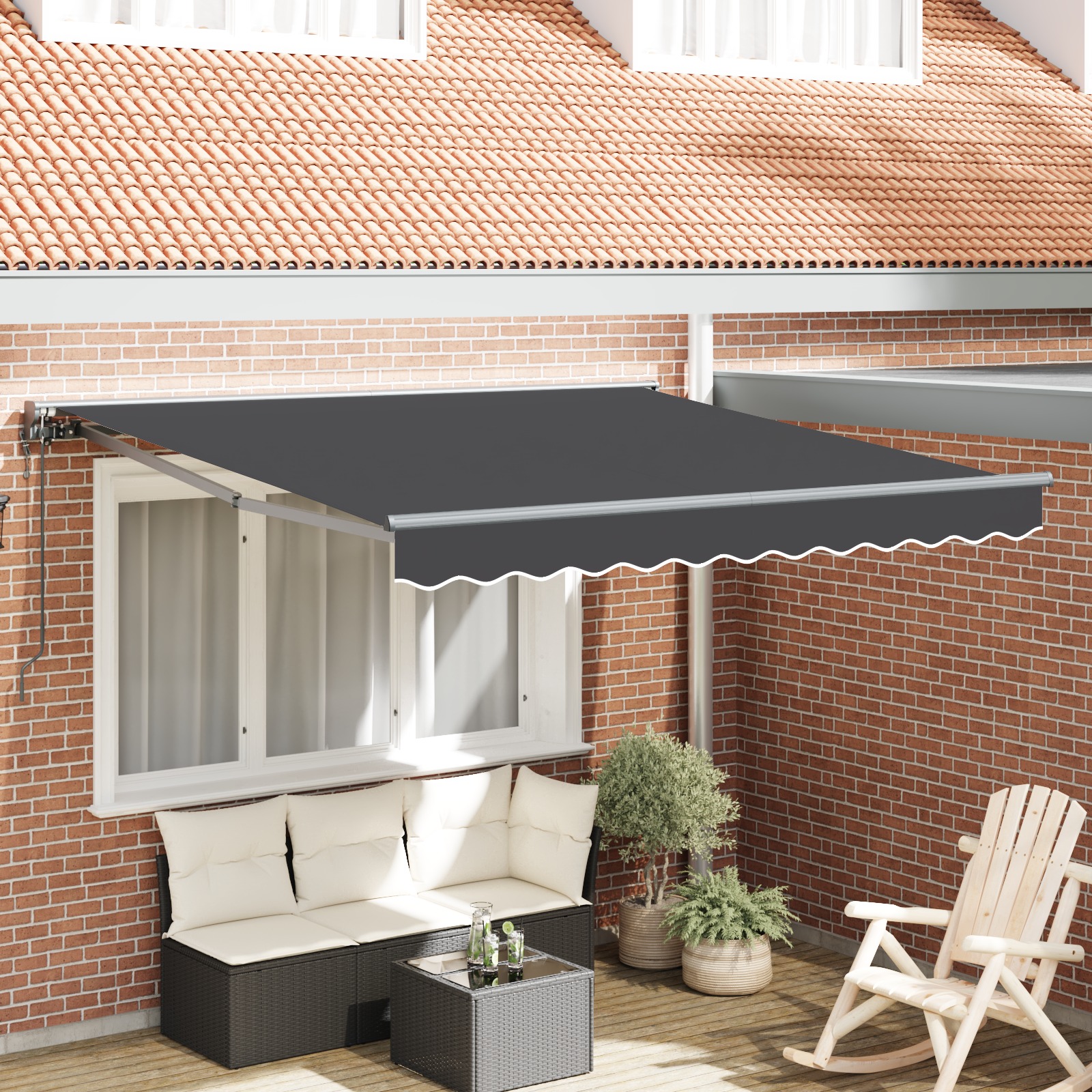 Einziehbare Markise Anthrazit 350x250 cm