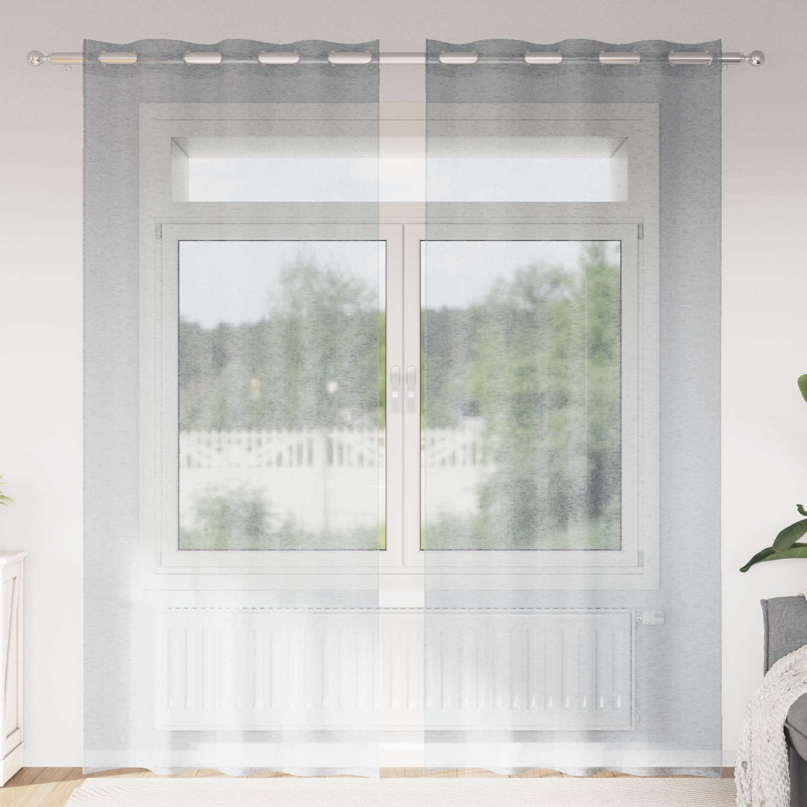 Vorhänge mit Vorhängen 2 pcs Dunkelgrau 140 x 260 cm Polyester