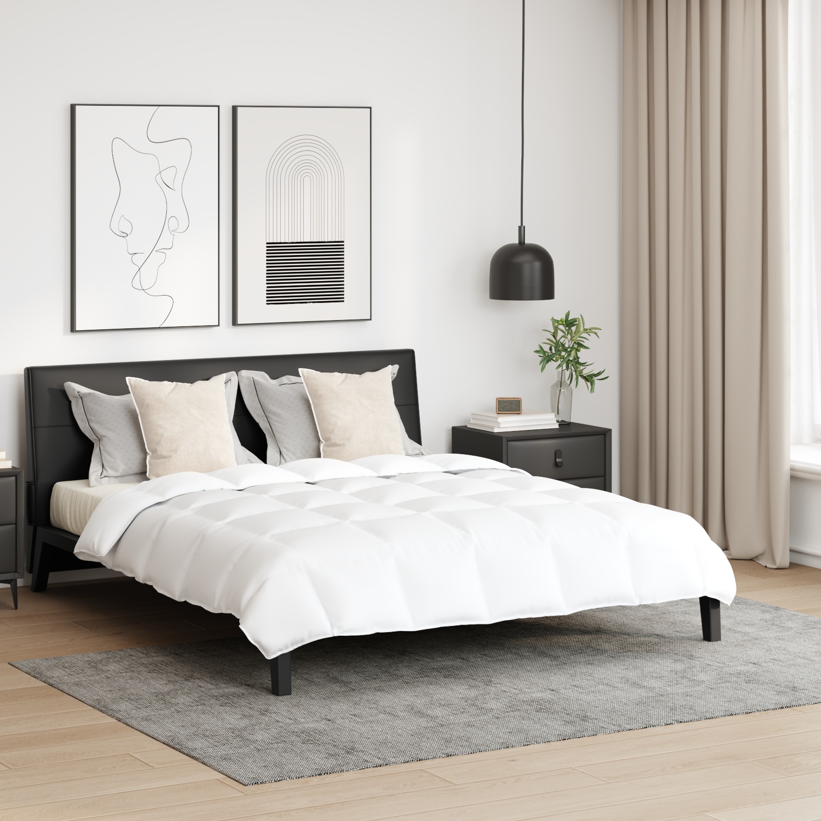 Bettdecke Sonstiges mit Kissen 3 pcs Weiß 240 x 220 cm Daunen