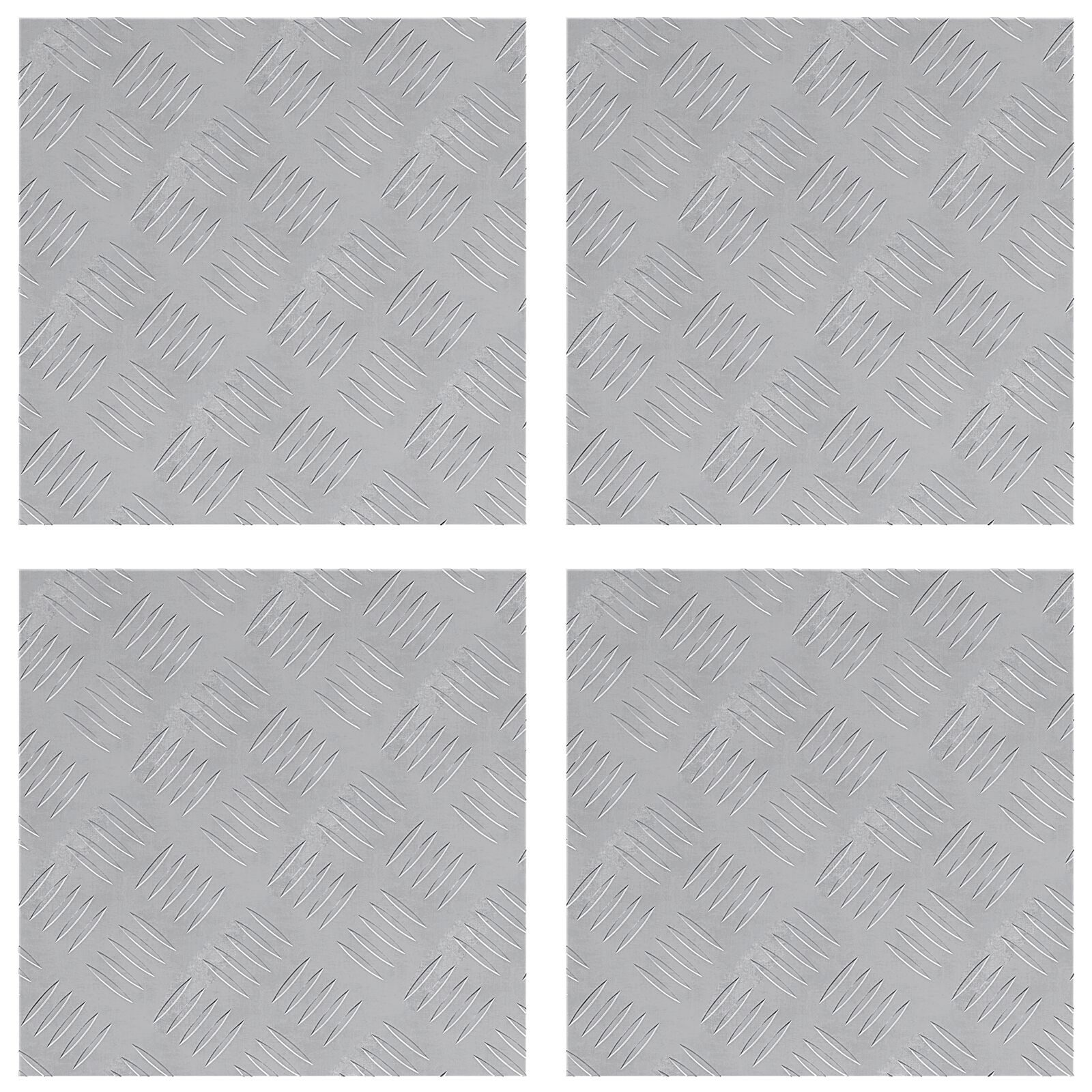 Aluminium Schachbrettplatten 4 Stk Anti-Rutsch 40x40 cm