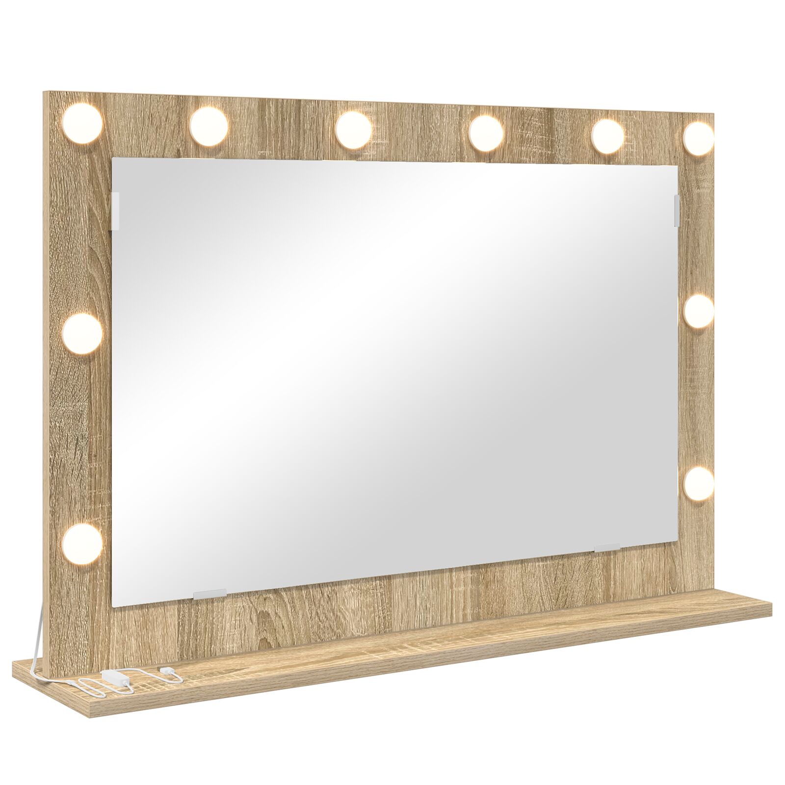Waschspiegel Sonoma Eiche Holzwerkstoff, Glas 80 x 55 x 18 cm