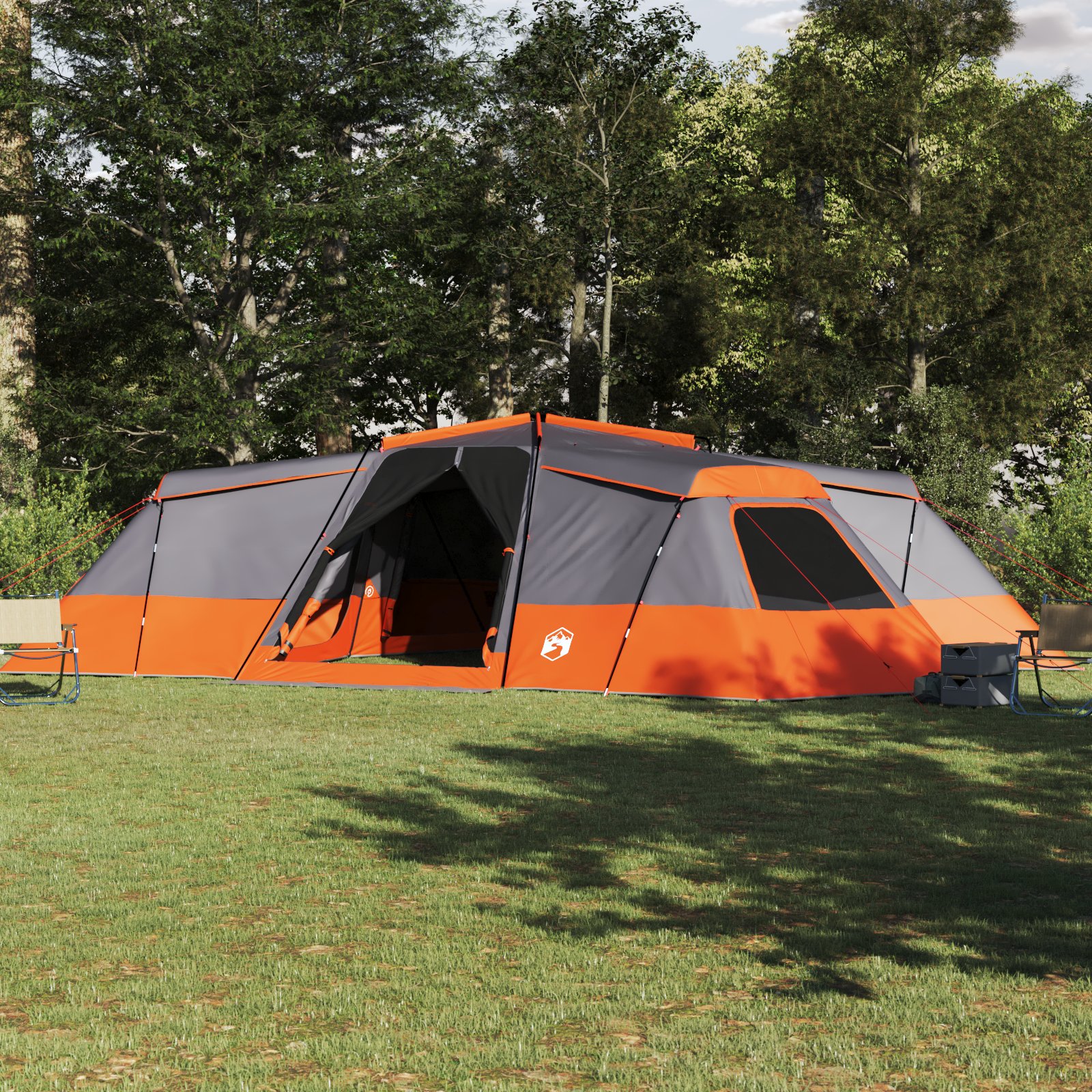 Zelt Grau und Orange Groß Polyester und Fiberglas