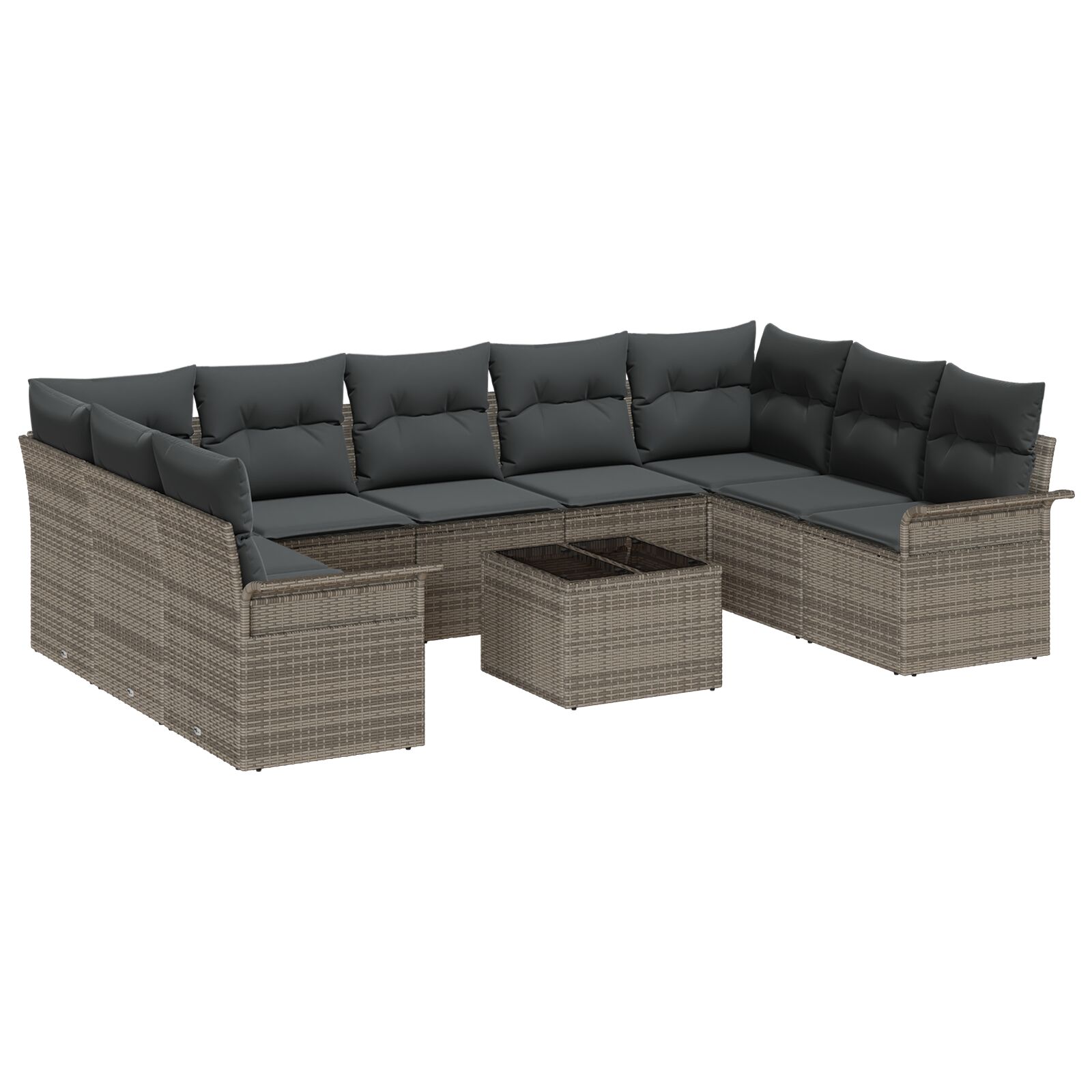 9-teiliges Garten-Sofa-Set mit Kissen Schwarz Poly-Rattan, 2-Sitzer Garten-Sofa mit Stauraum & Kissen Grau Poly-Rattan 9-teiliges Garten-Sofa-Set mit Kissen Schwarz Poly-Rattan, 2-Sitzer Garten-Sofa mit Stauraum & Kissen Grau Poly-Rattan