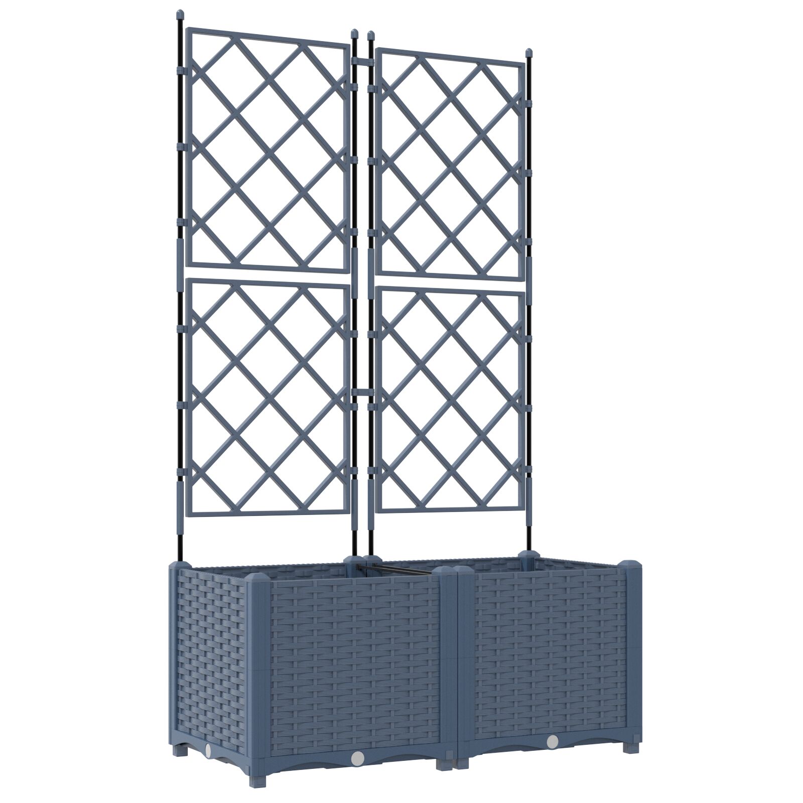 Pflanzkübel mit Gitter 2 Stck Grau 80x40x143 cm