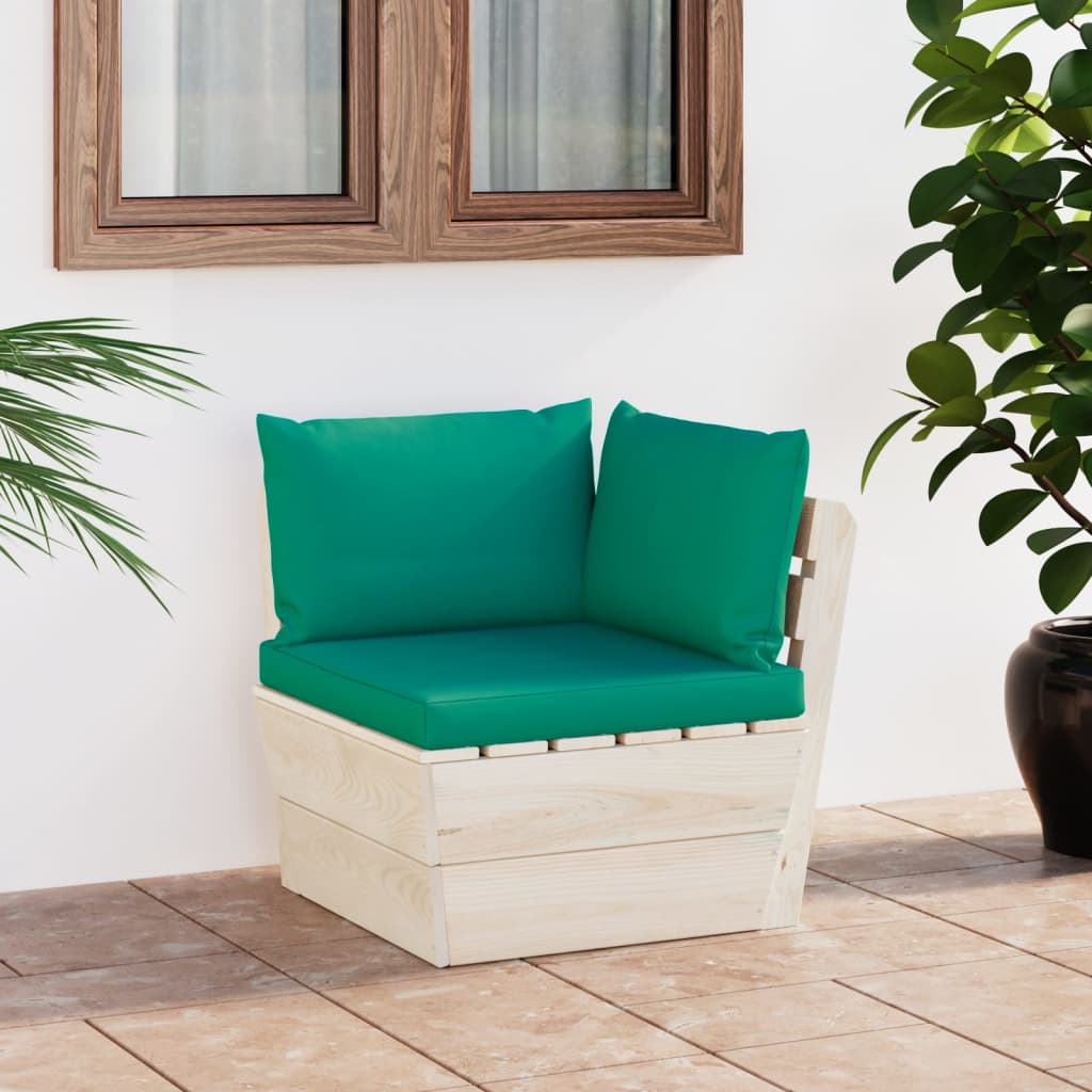 Garten-Paletten-Ecksofa mit Kissen Imprägniertes Fichtenholz Garten-Paletten-Ecksofa mit Kissen Imprägniertes Fichtenholz