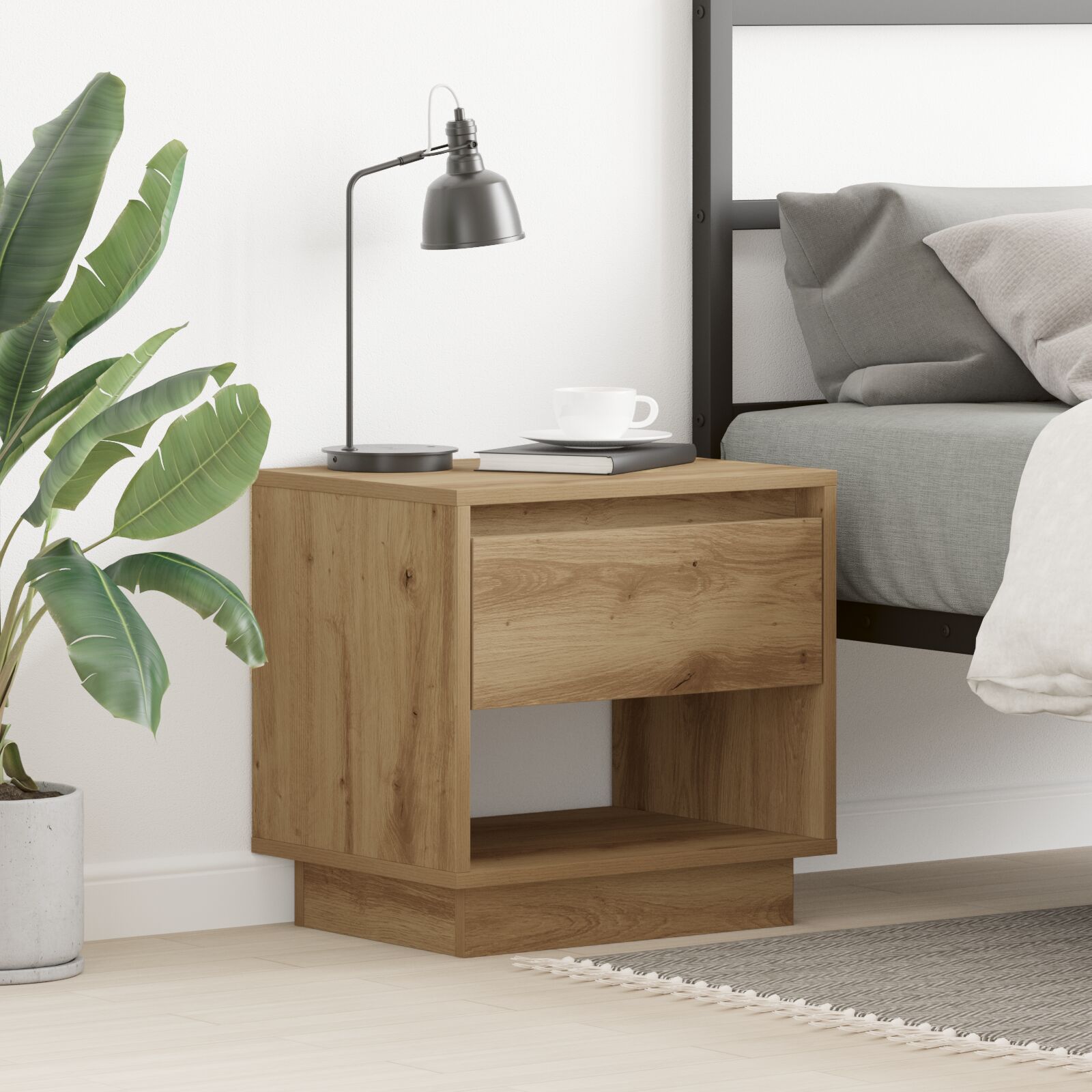 vidaXL Nachttisch Artisan Eiche 45x34x46 cm Holzwerkstoff