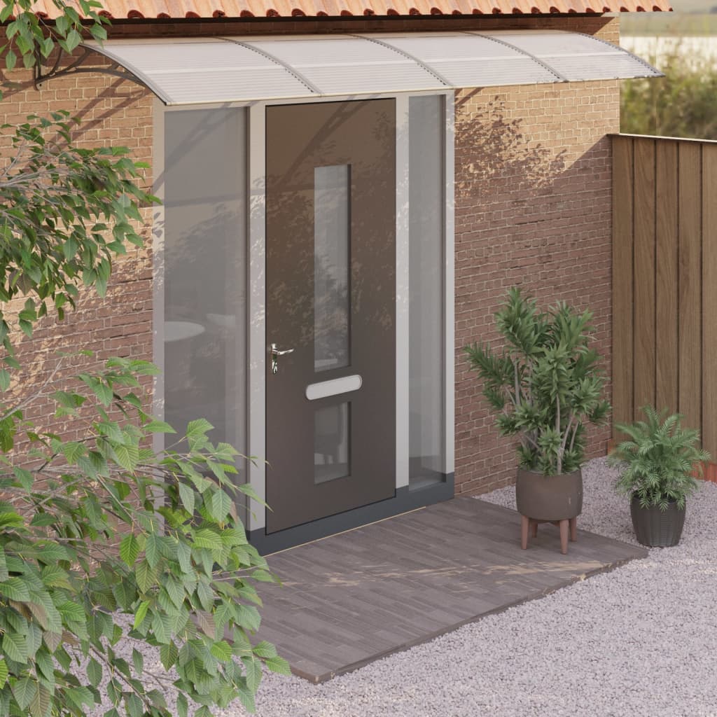 Türvordach Grau 350x100 cm Polycarbonat